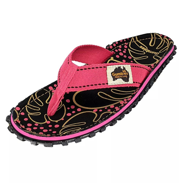 Gumbies Islander flip flops TROPICAL BLACK