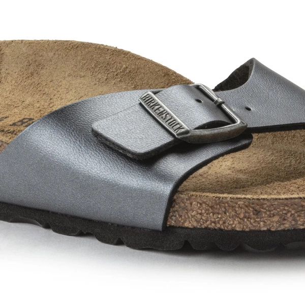 Birkenstock damskie klapki Madrid BS 1021532 METALLIC BLACK (szerokość wąska)