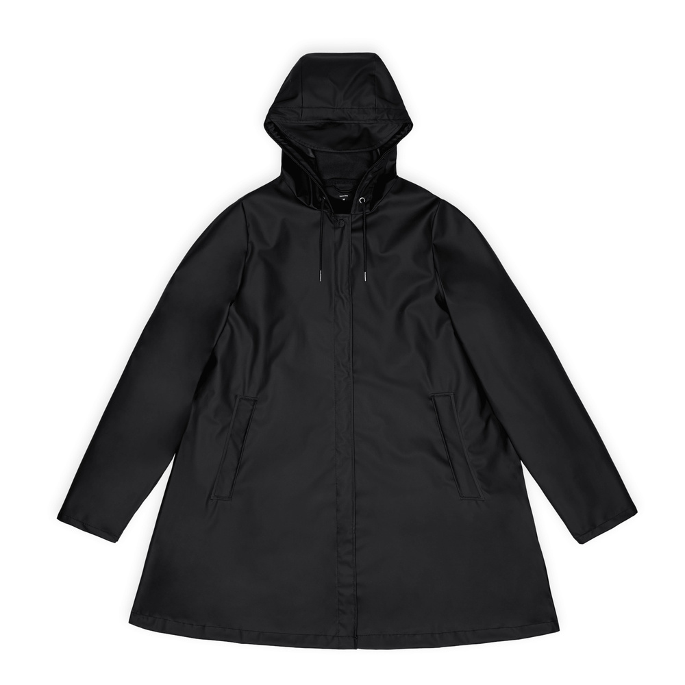 Rains women's raincoat A-LINE W JACKET W3 18050 01 BLACK