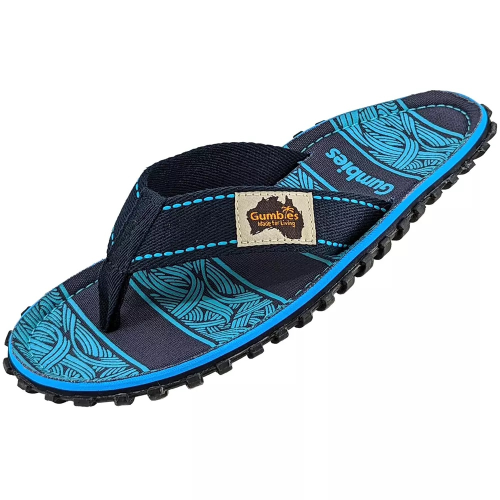 Gumbies Islander Flips-Flop unisex NAVY WAVES