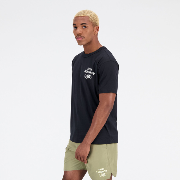 New Balance men's ESSENTIALS REIMAGINED COTT BK MT31518BK T-shirt