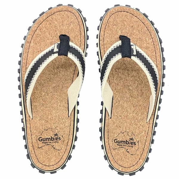 Gumbies - CORKER unisex flip flops - BLACK