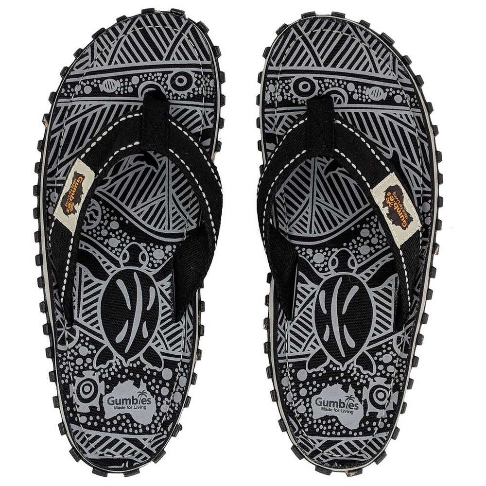 Gumbies - men's ISLANDER flip flops - BLACK SIGNATURE