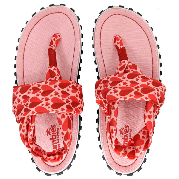 Gumbies - damskie japonki Slingback - Love Hearts