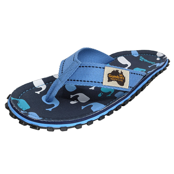 Gumbies - unisex flip flops ISLANDER - WHALES