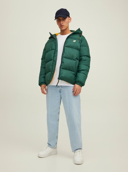 Jack & Jones męska kurtka JORSLOPE PUFFER JACKET 12215147 TREKKING GREEN