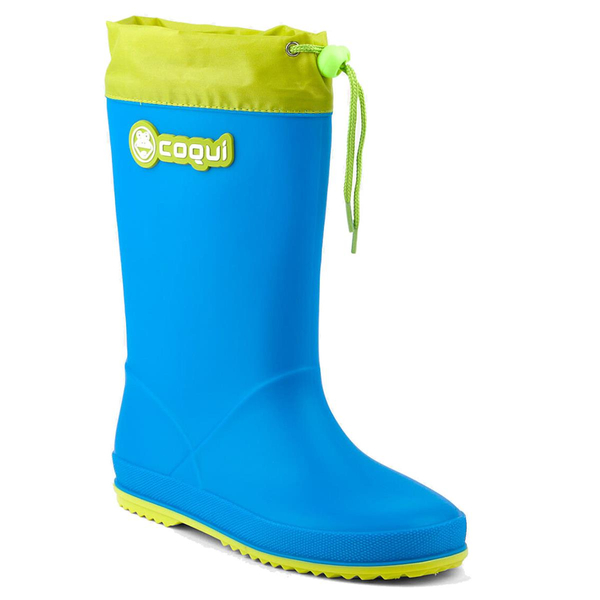 Coqui Rainy Collar children's wellingtons 8509-100-4713 Sea Blue/Citrus