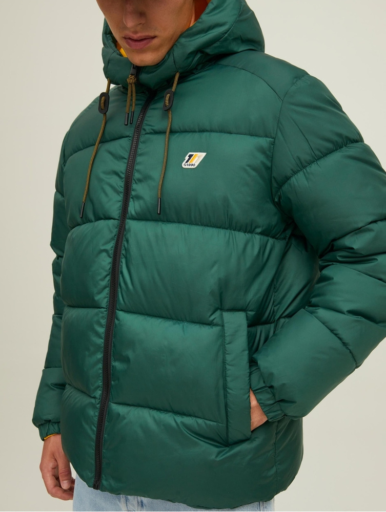 Jack & Jones męska kurtka JORSLOPE PUFFER JACKET 12215147 TREKKING GREEN