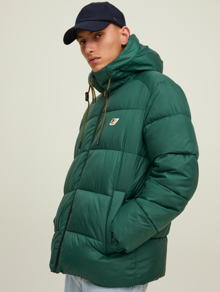 Jack & Jones męska kurtka JORSLOPE PUFFER JACKET 12215147 TREKKING GREEN