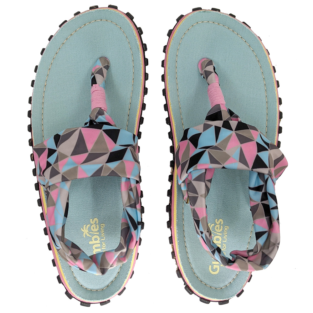 Gumbies - Damen Slingback Flips-Flop - Geometrisch