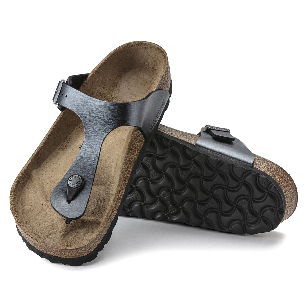 Birkenstock unisex flip flops GIZEH BS 1021428 METALLIC BLACK (standard width)