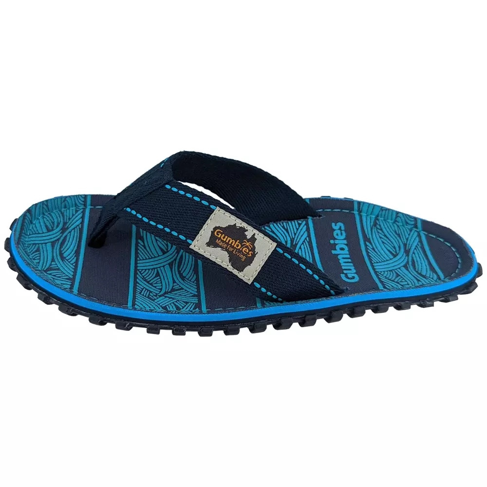 Gumbies Islander Flips-Flop unisex NAVY WAVES