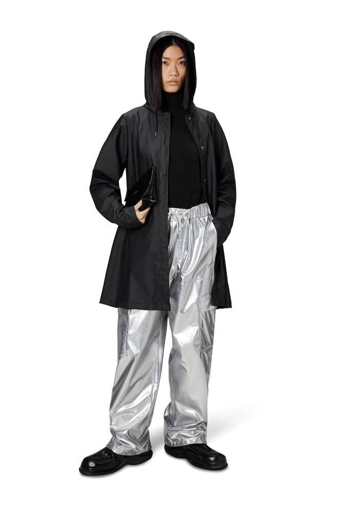 Rains women's raincoat A-LINE W JACKET W3 18050 01 BLACK