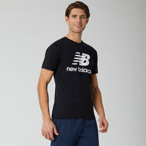 New Balance Kurzarm-T-Shirt Essentials Stacked Logo T BK MT01575BK