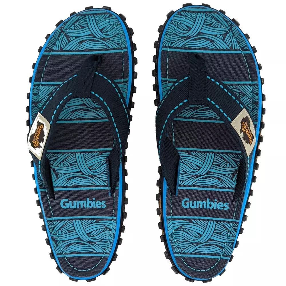 Gumbies Islander Flips-Flop unisex NAVY WAVES