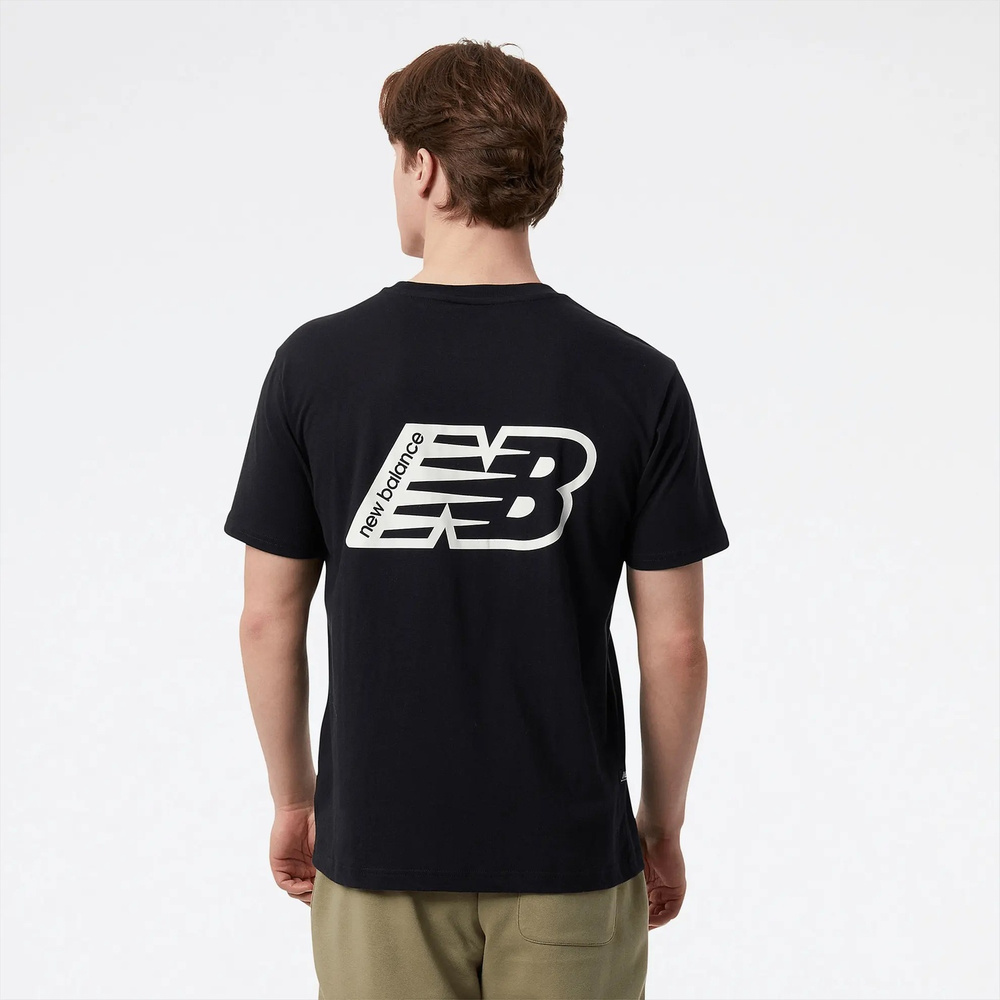 New Balance męska koszulka t-shirt NB ESSENTIALS GRAPHIC SHOR BK MT23514BK