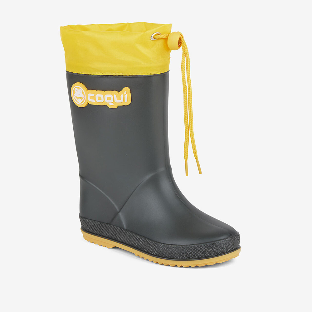 Coqui RAINY COLLAR Kinder-Gummistiefel 8509-100-2412 ANTRACIT/YELLOW