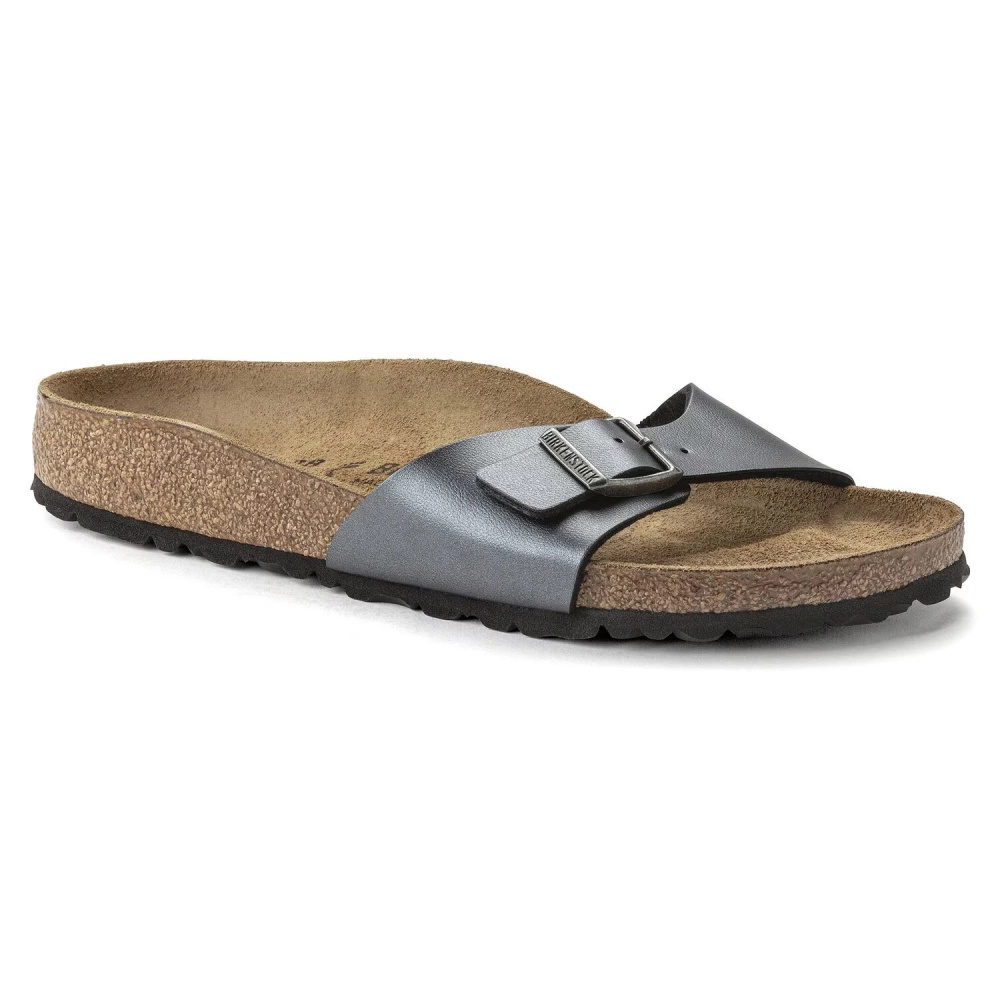 Birkenstock damskie klapki Madrid BS 1021532 METALLIC BLACK (szerokość wąska)