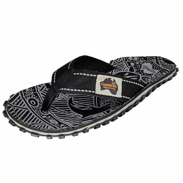 Gumbies - men's ISLANDER flip flops - BLACK SIGNATURE