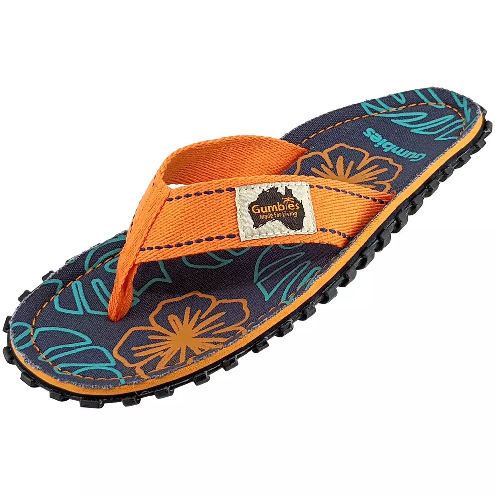  Gumbies unisex Islander Flip-Flops ORANGE HIBISCUS