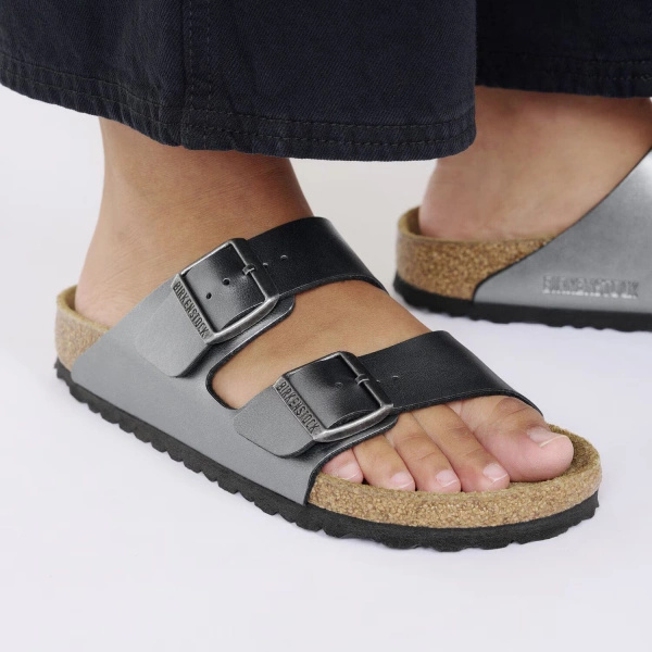 Birkenstock sandały unisex Arizona BS 1029224 METALLIC BLACK (szerokość wąska)