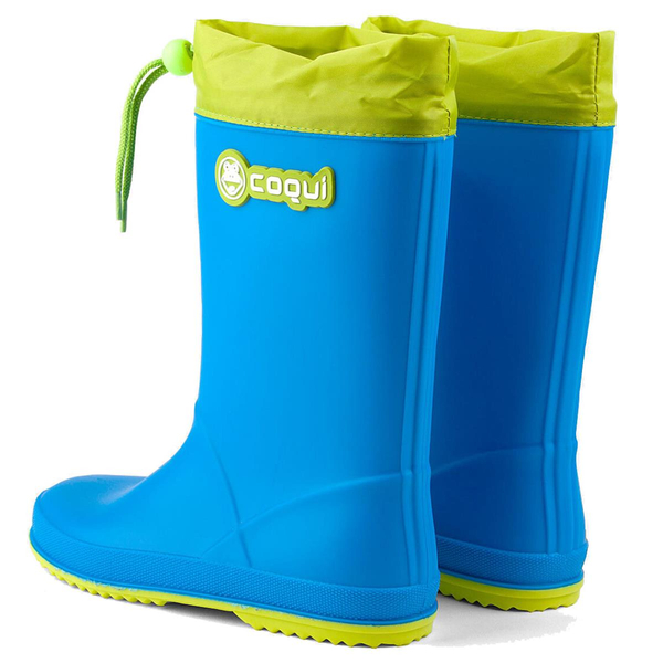 Coqui Rainy Collar children's wellingtons 8509-100-4713 Sea Blue/Citrus