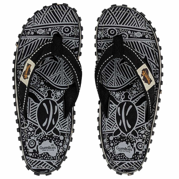 Gumbies - men's ISLANDER flip flops - BLACK SIGNATURE