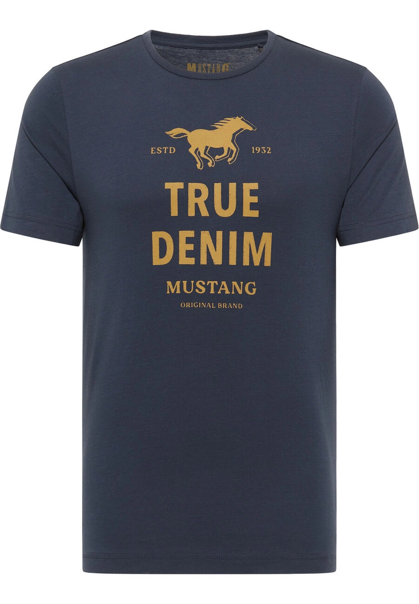C Herren-T-Shirt € HERRENBEKLEIDUNG 5330 Marineblau \\ Mustang MUSTANG ALEX 16,09 | 1012514 PRINT