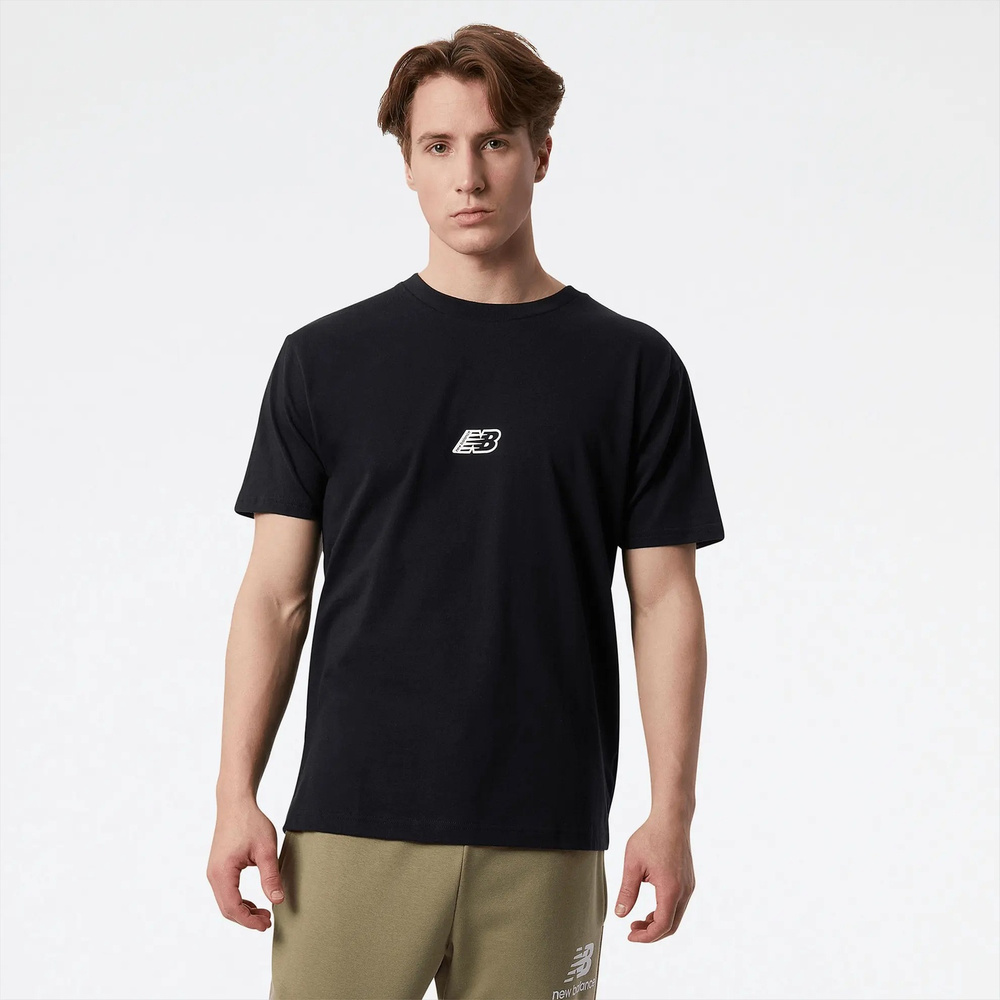 New Balance męska koszulka t-shirt NB ESSENTIALS GRAPHIC SHOR BK MT23514BK