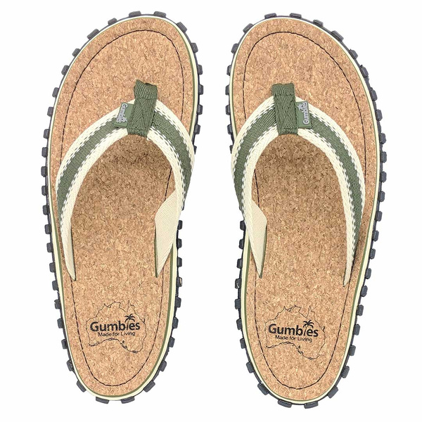 Gumbies - unisex CORKER Flips-Flop - KHAKI