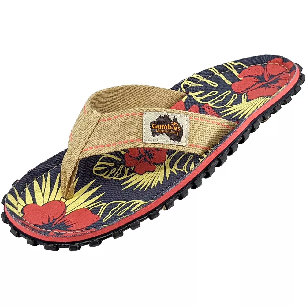 Gumbies Islander Flips-Flop DENIM HIBISCUS